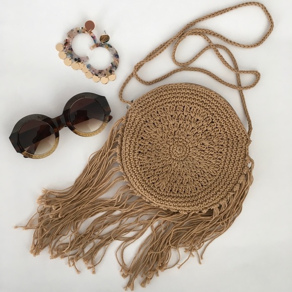 CIRCLE FRIDGES STRAW CROSSBODY BAG - Picture 2 of 6